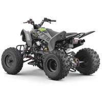 Rear side angle view of 10Ten 180 RXR mid size sport petrol quad bike from Quad Spares