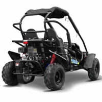 Rear side angle view of Mudrocks GT80 junior off road petrol buggy from Quad Spares
