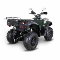 Rear view of a green TGB Blade 520SL quad bike from Quad Spares, showing its tow hitch and rear utility rack.