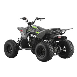 Rear side angle view of 10Ten 120 RXR EFI junior petrol quad bike from Quad Spares