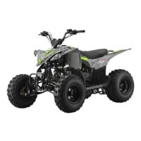 Front side angle view of 10Ten 120 RXR EFI junior petrol quad bike from Quad Spares
