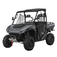 Segway Fugleman UT10E - Innovative Grey Road Front side angle view of Segway Fugleman UT10X Deluxe Bold Black side by side buggy from Quad Spares