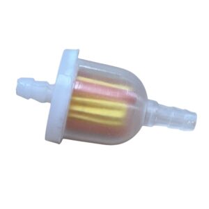 Clear plastic inline fuel filter for Mudrocks GT50 buggy and GT80 models, available at Quad Spares.
