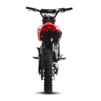 10TEN JHL MK125 Rear Profile – Quad Spares Rear view of the 10TEN JHL MK125 pit bike showing the exhaust system and off-road knobbly tyre at Quad Spares.