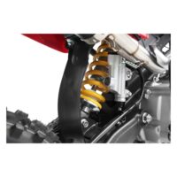 10TEN JHL MK125 Rear Suspension – Quad Spares Close-up view of the heavy-duty rear shock absorber and swingarm on a 10TEN JHL MK125 manual pit bike at Quad Spares.