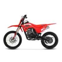 10TEN JHL SX170 170cc Dirt Bike Quad Spares 10TEN JHL SX170 170cc pit bike showing the full length chassis layout black alloy rims aggressive off road knobby tyres and complete factory race graphic decals