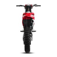 10ten jhl lx300 dirt bike straight rear view quad spares Straight rear view of the 10TEN JHL LX300 dirt bike at Quad Spares showing the rear mudguard assembly under seat exhaust clear tyre profile and rear brake light setup